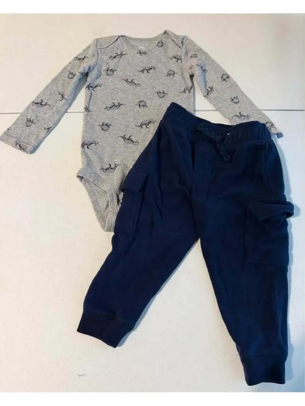 Carter's 24M Dinosaur Bodysuit & Garanimals 2T Fleece Cargo Pants